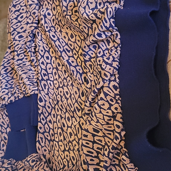 Vintage jo Hanna York by Joan davis animal print top with scarf shoulder pads 14 - Picture 7 of 7